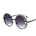 Round frame pearl sunglasses ladies sunglasses | Orazek UK Ltd