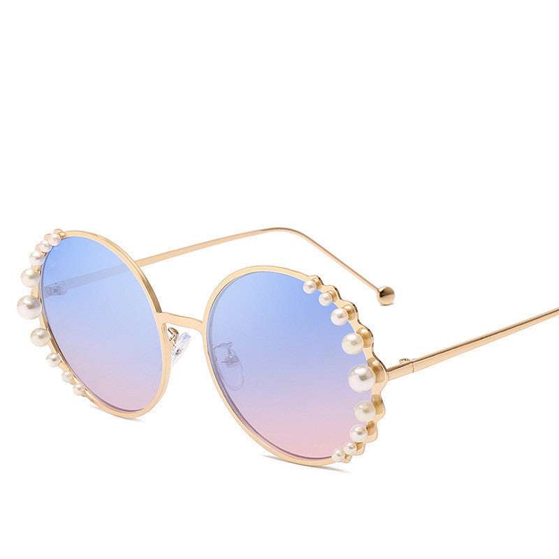 Round frame pearl sunglasses ladies sunglasses | Orazek UK Ltd