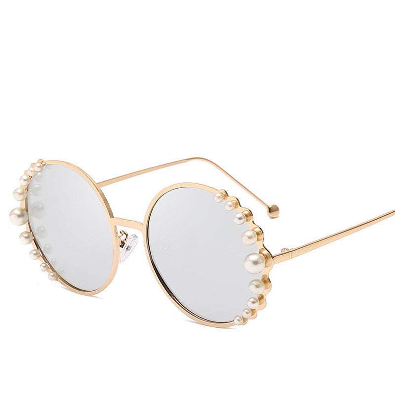 Round frame pearl sunglasses ladies sunglasses | Orazek UK Ltd