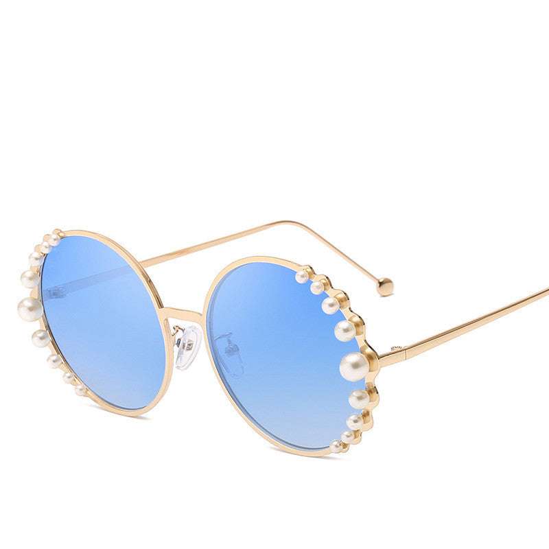Round frame pearl sunglasses ladies sunglasses | Orazek UK Ltd