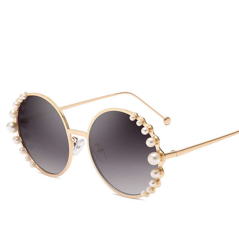 Round frame pearl sunglasses ladies sunglasses | Orazek UK Ltd