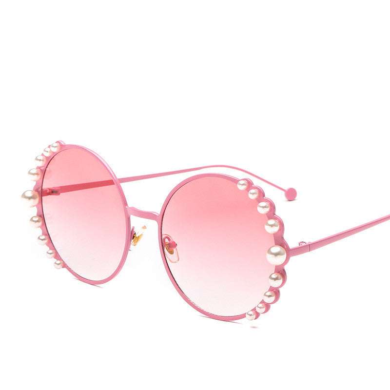 Round frame pearl sunglasses ladies sunglasses | Orazek UK Ltd