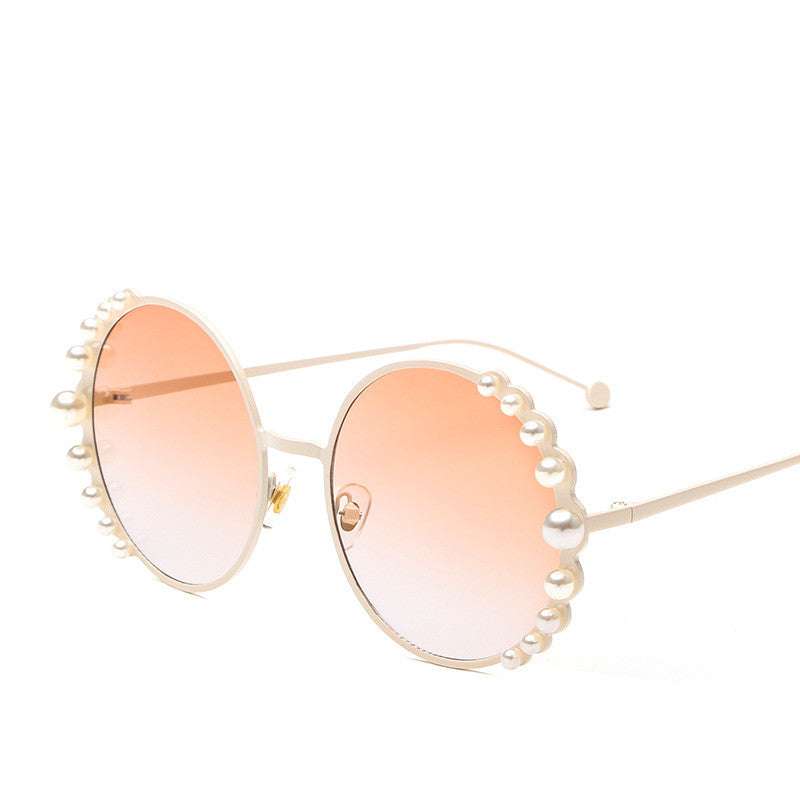 Round frame pearl sunglasses ladies sunglasses | Orazek UK Ltd