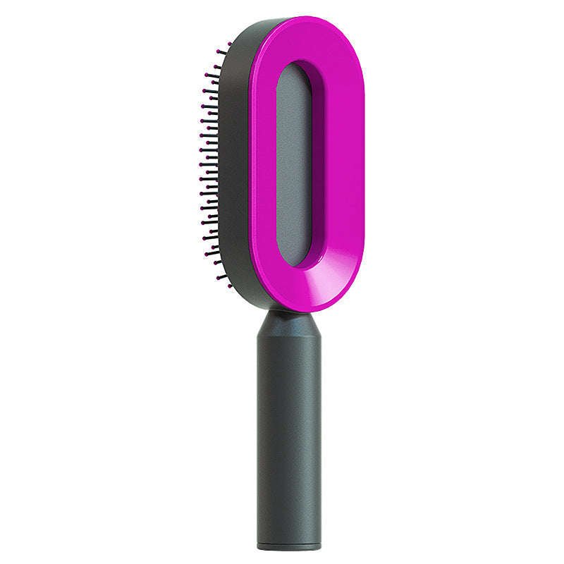 Self Cleaning Hair Brush For Women One-key Cleaning Hair Loss Airbag Massage Scalp Comb Anti-Static Hairbrush | Orazek UK Ltd