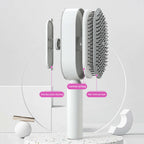 Self Cleaning Hair Brush For Women One-key Cleaning Hair Loss Airbag Massage Scalp Comb Anti-Static Hairbrush | Orazek UK Ltd