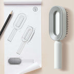 Self Cleaning Hair Brush For Women One-key Cleaning Hair Loss Airbag Massage Scalp Comb Anti-Static Hairbrush | Orazek UK Ltd