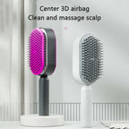 Self Cleaning Hair Brush For Women One-key Cleaning Hair Loss Airbag Massage Scalp Comb Anti-Static Hairbrush | Orazek UK Ltd
