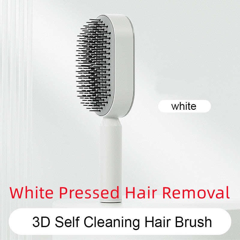 Self Cleaning Hair Brush For Women One-key Cleaning Hair Loss Airbag Massage Scalp Comb Anti-Static Hairbrush | Orazek UK Ltd