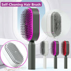 Self Cleaning Hair Brush For Women One-key Cleaning Hair Loss Airbag Massage Scalp Comb Anti-Static Hairbrush | Orazek UK Ltd