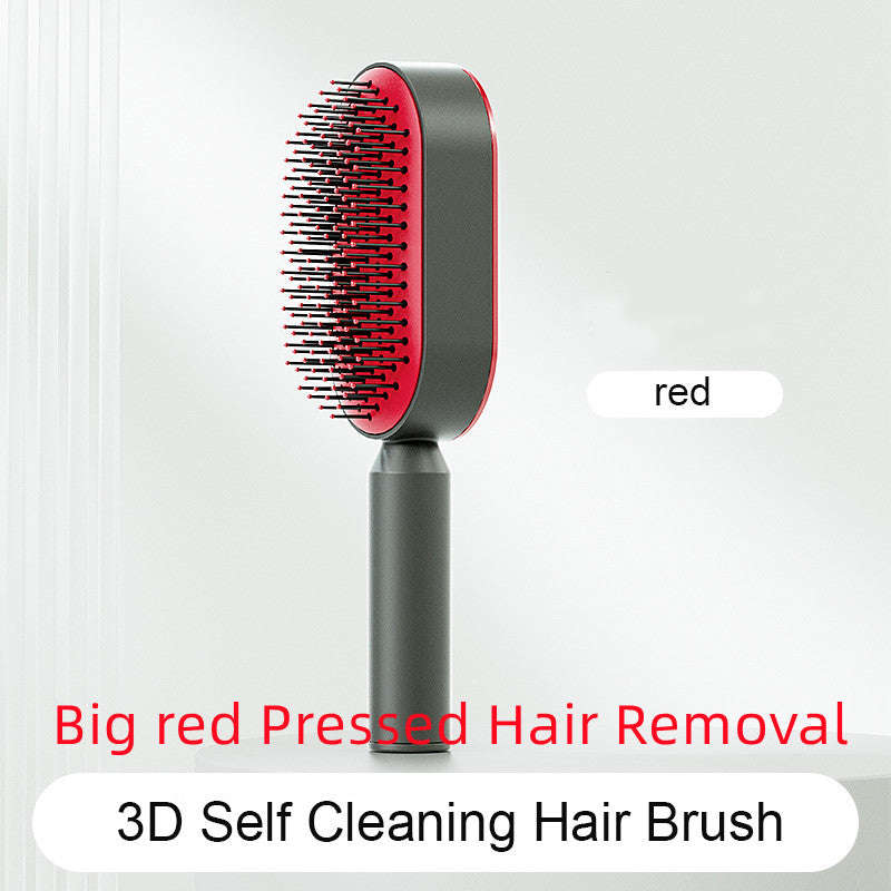 Self Cleaning Hair Brush For Women One-key Cleaning Hair Loss Airbag Massage Scalp Comb Anti-Static Hairbrush | Orazek UK Ltd