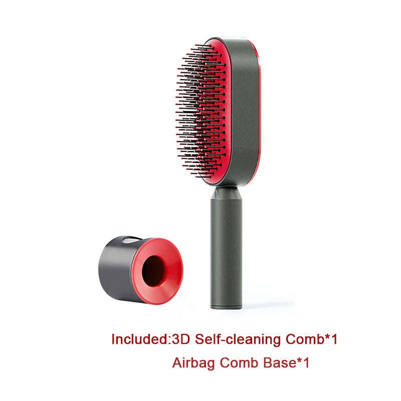 Self Cleaning Hair Brush For Women One-key Cleaning Hair Loss Airbag Massage Scalp Comb Anti-Static Hairbrush | Orazek UK Ltd