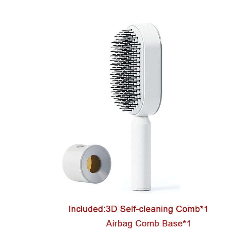 Self Cleaning Hair Brush For Women One-key Cleaning Hair Loss Airbag Massage Scalp Comb Anti-Static Hairbrush | Orazek UK Ltd