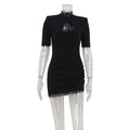 Sexy Lace Hollow-out Spliced Short Sleeve Dress | Orazek UK Ltd