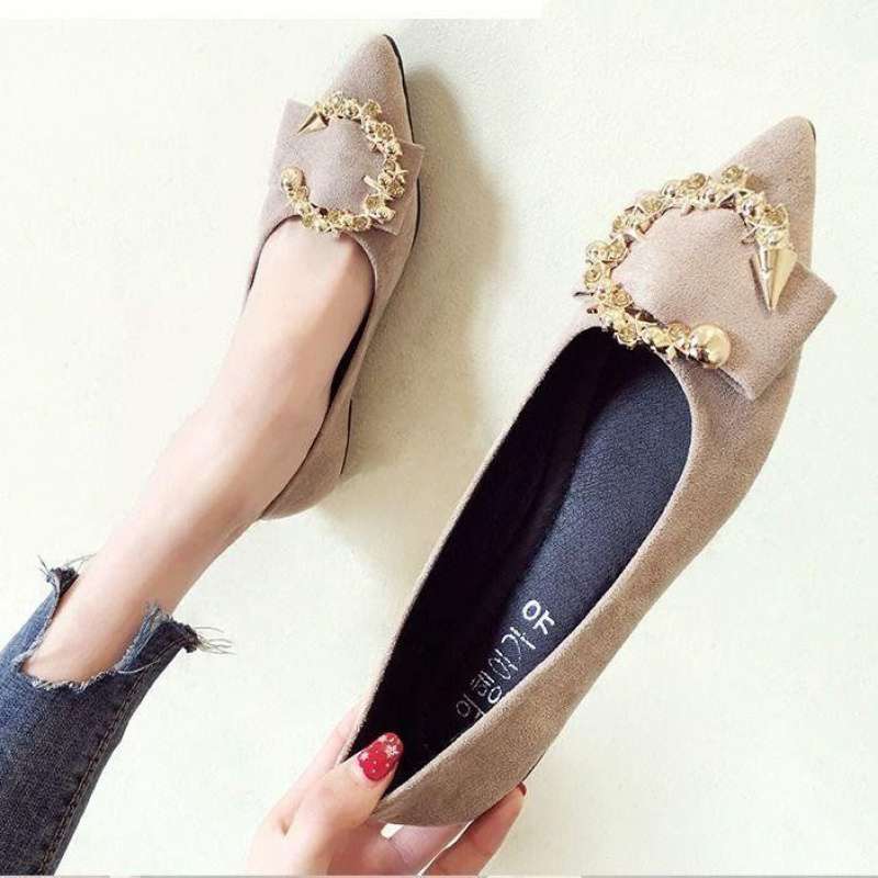 Shallow Mouth Tip Flats For Women Soft Lazy A Pedal Shoes Flat Shoes Women Shoes Woman | Orazek UK Ltd