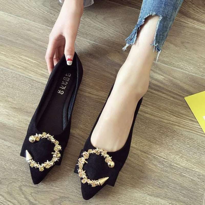 Shallow Mouth Tip Flats For Women Soft Lazy A Pedal Shoes Flat Shoes Women Shoes Woman | Orazek UK Ltd
