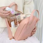 Shell Shape PU Leather Cosmetic Bag Waterproof Letter Makeup Pouch Bag Multifunction Carry-on Makeup Tote Travel Wash Bags | Orazek UK Ltd
