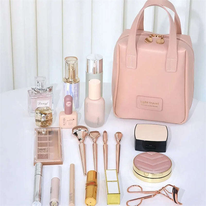 Shell Shape PU Leather Cosmetic Bag Waterproof Letter Makeup Pouch Bag Multifunction Carry-on Makeup Tote Travel Wash Bags | Orazek UK Ltd