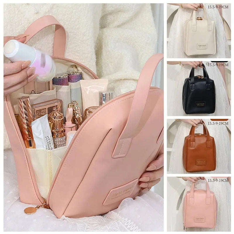 Shell Shape PU Leather Cosmetic Bag Waterproof Letter Makeup Pouch Bag Multifunction Carry-on Makeup Tote Travel Wash Bags | Orazek UK Ltd
