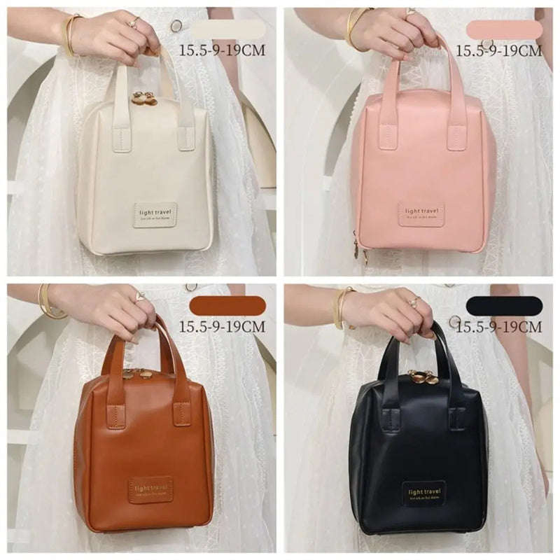 Shell Shape PU Leather Cosmetic Bag Waterproof Letter Makeup Pouch Bag Multifunction Carry-on Makeup Tote Travel Wash Bags | Orazek UK Ltd
