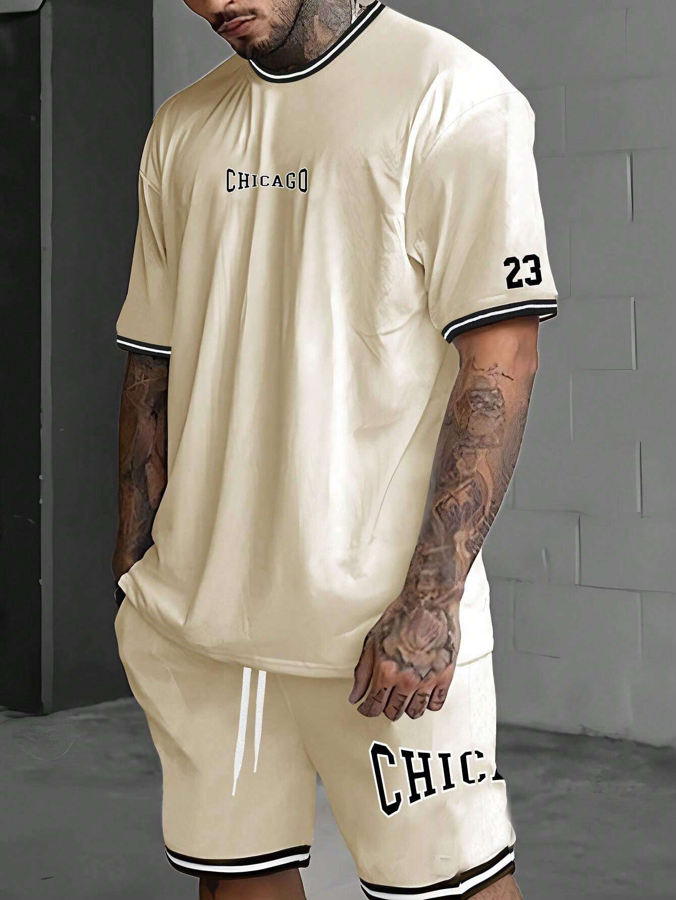Short-sleeved T-shirt Suit Men's Summer New Fashion Trendy | Orazek UK Ltd