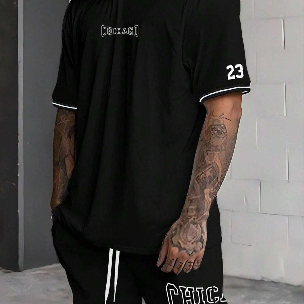 Short-sleeved T-shirt Suit Men's Summer New Fashion Trendy | Orazek UK Ltd