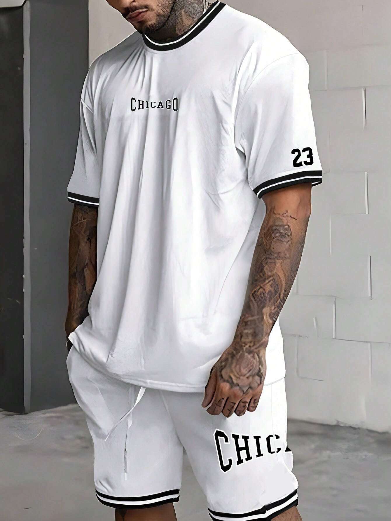 Short-sleeved T-shirt Suit Men's Summer New Fashion Trendy | Orazek UK Ltd