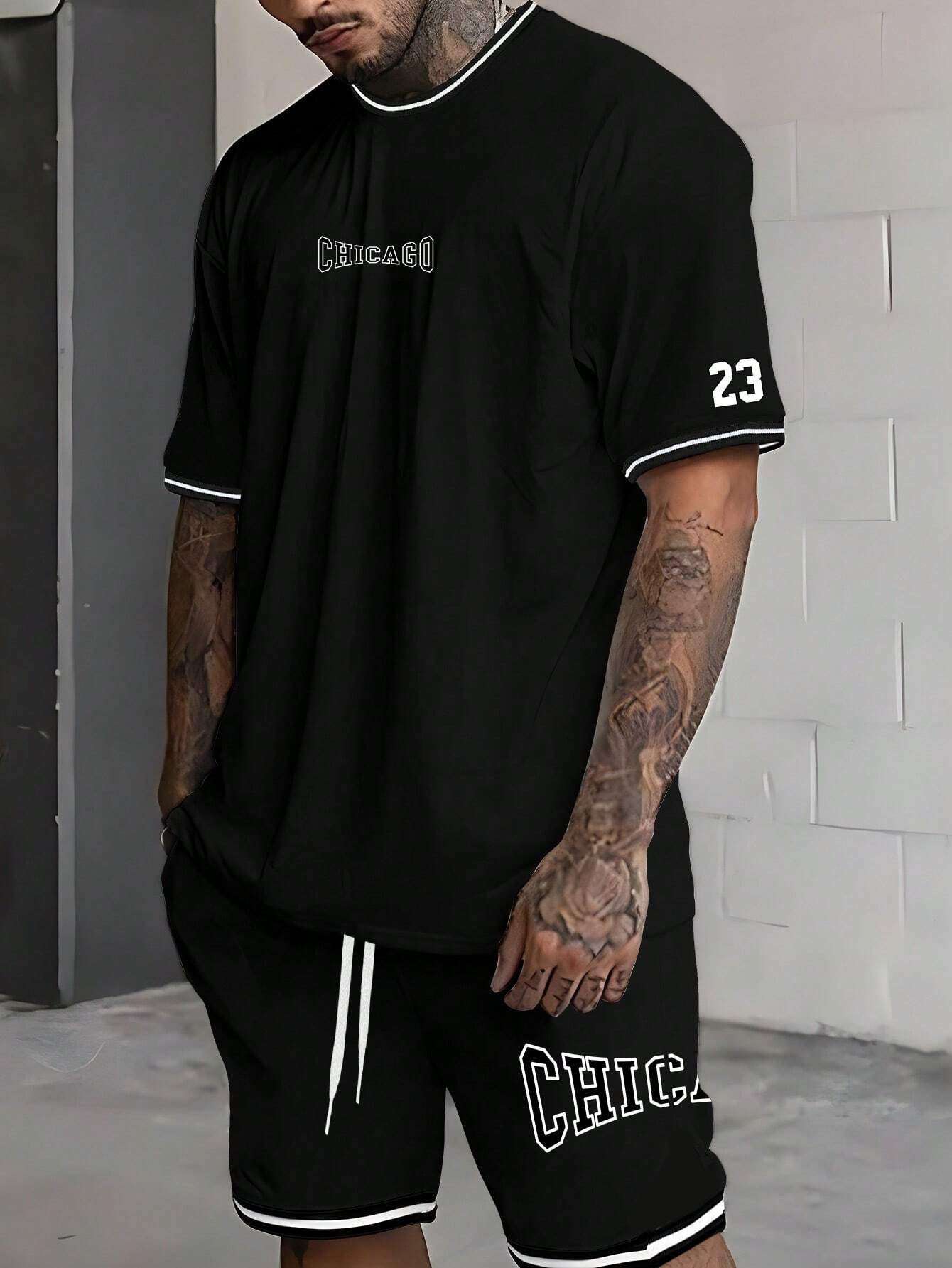 Short-sleeved T-shirt Suit Men's Summer New Fashion Trendy | Orazek UK Ltd