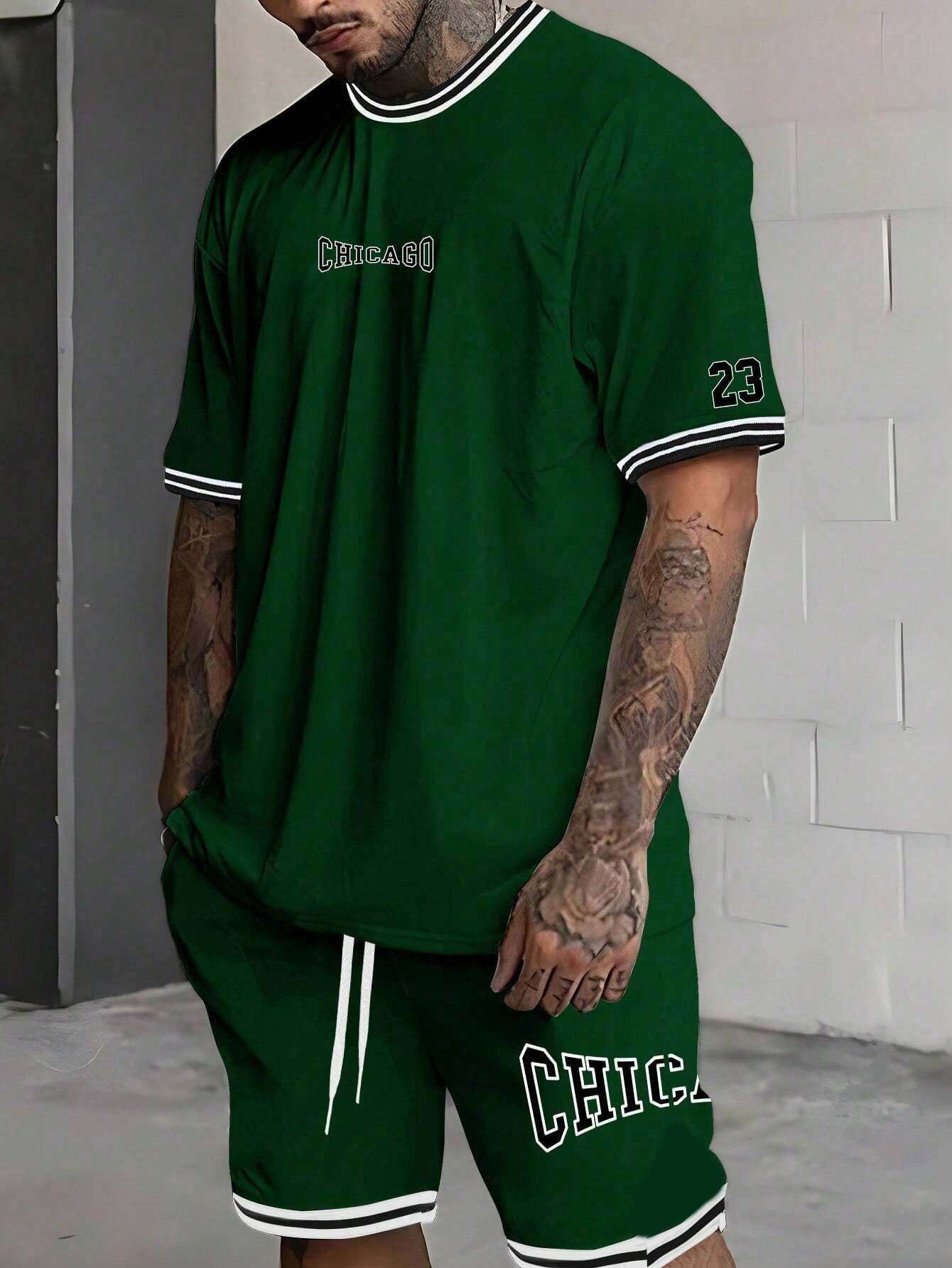 Short-sleeved T-shirt Suit Men's Summer New Fashion Trendy | Orazek UK Ltd