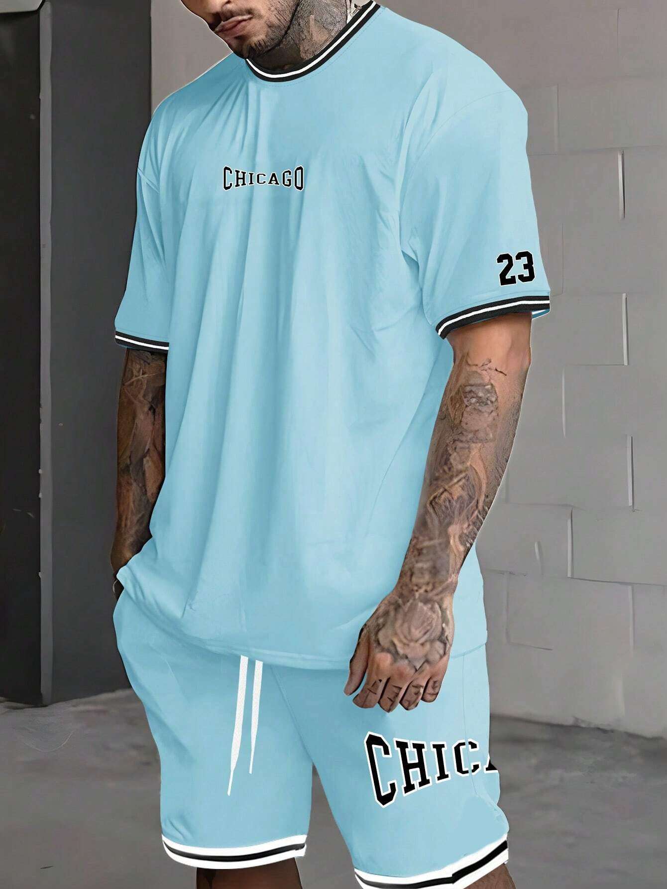 Short-sleeved T-shirt Suit Men's Summer New Fashion Trendy | Orazek UK Ltd