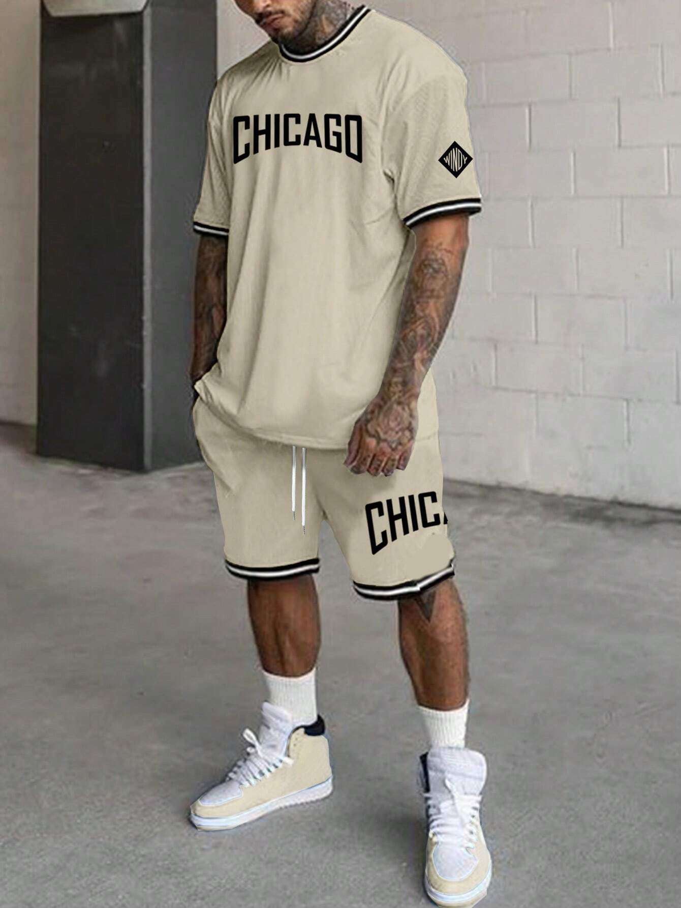 Short-sleeved T-shirt Suit Men's Summer New Fashion Trendy | Orazek UK Ltd