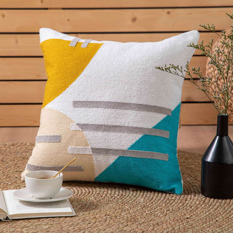 Simple Embroidered Throw Pillow Cushion Cover | Orazek UK Ltd