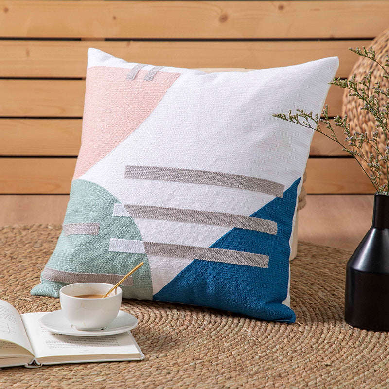 Simple Embroidered Throw Pillow Cushion Cover Orazek UK Ltd