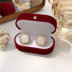 Simple Geometric Square Earring Stud Irregular Shell Broken Earring Female | Orazek UK Ltd