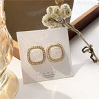 Simple Geometric Square Earring Stud Irregular Shell Broken Earring Female | Orazek UK Ltd