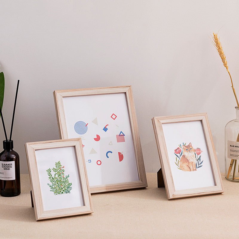 Simple Wooden Photo Frame Set Up Wall Picture | Orazek UK Ltd