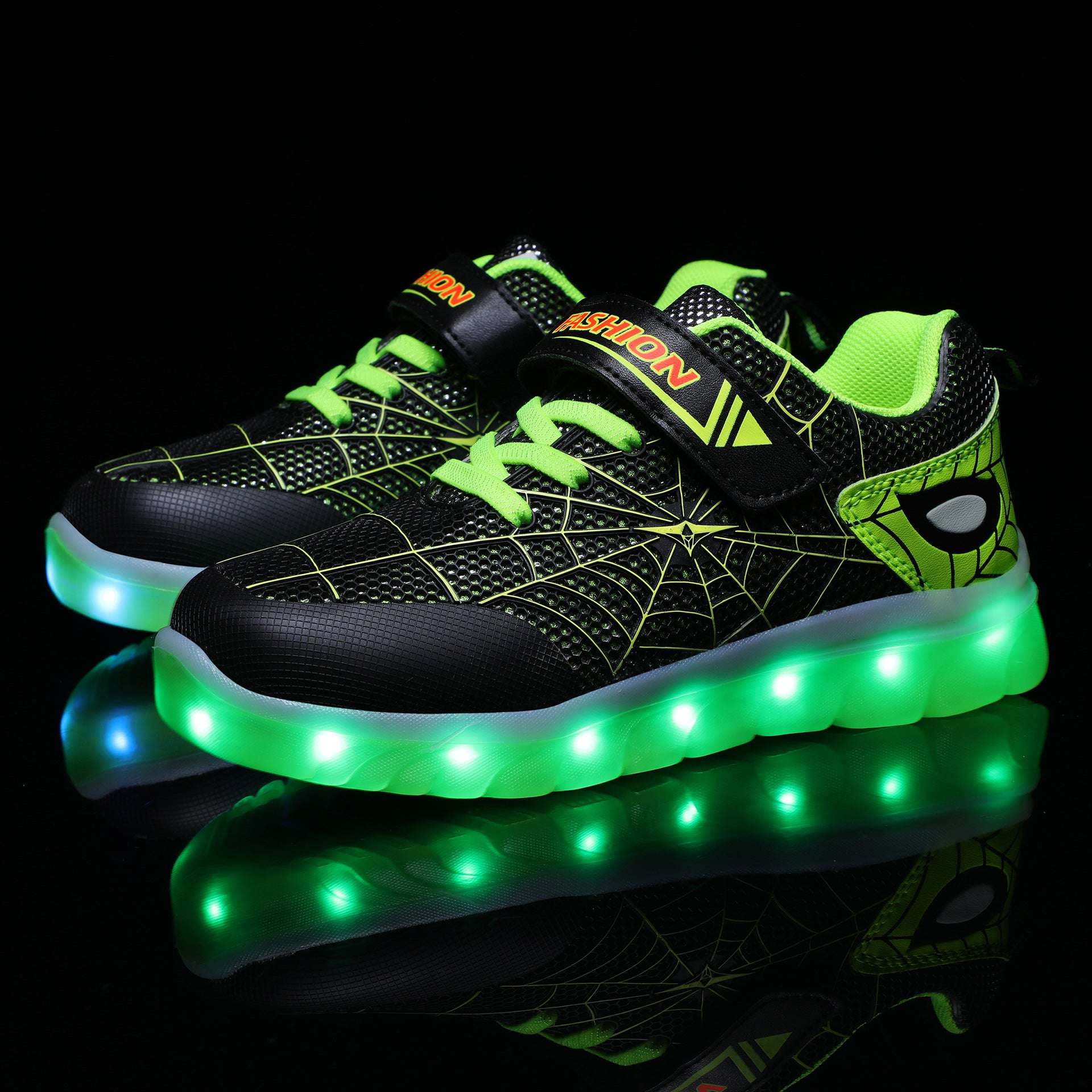 Size 26-37 Kids Led USB Recharge Glowing Shoes Children's Hook Loop Orazek UK Ltd