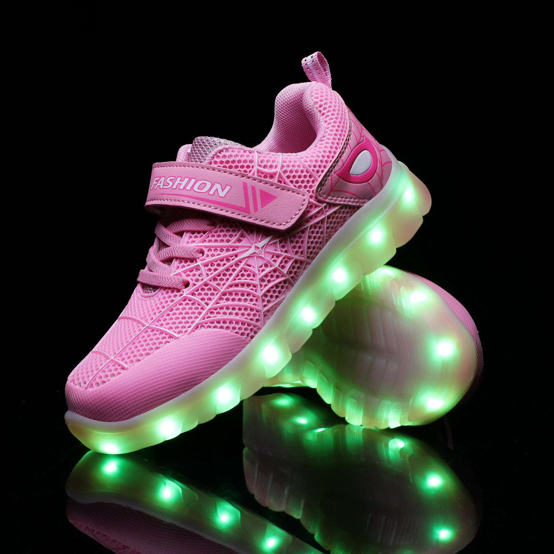 Size 26-37 Kids Led USB Recharge Glowing Shoes Children's Hook Loop Orazek UK Ltd