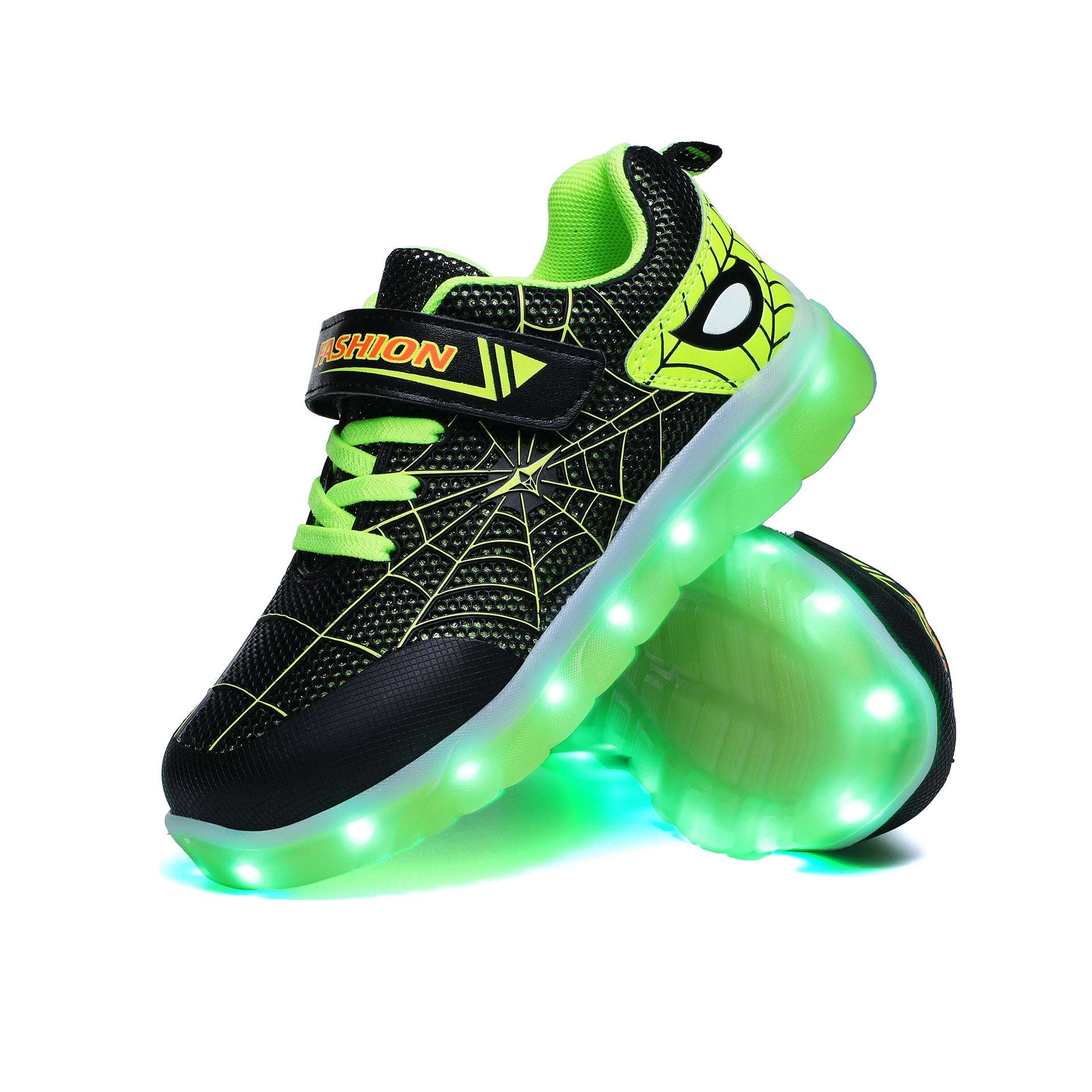 Size 26-37 Kids Led USB Recharge Glowing Shoes Children's Hook Loop Orazek UK Ltd
