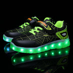 Size 26-37 Kids Led USB Recharge Glowing Shoes Children's Hook Loop | Orazek UK Ltd