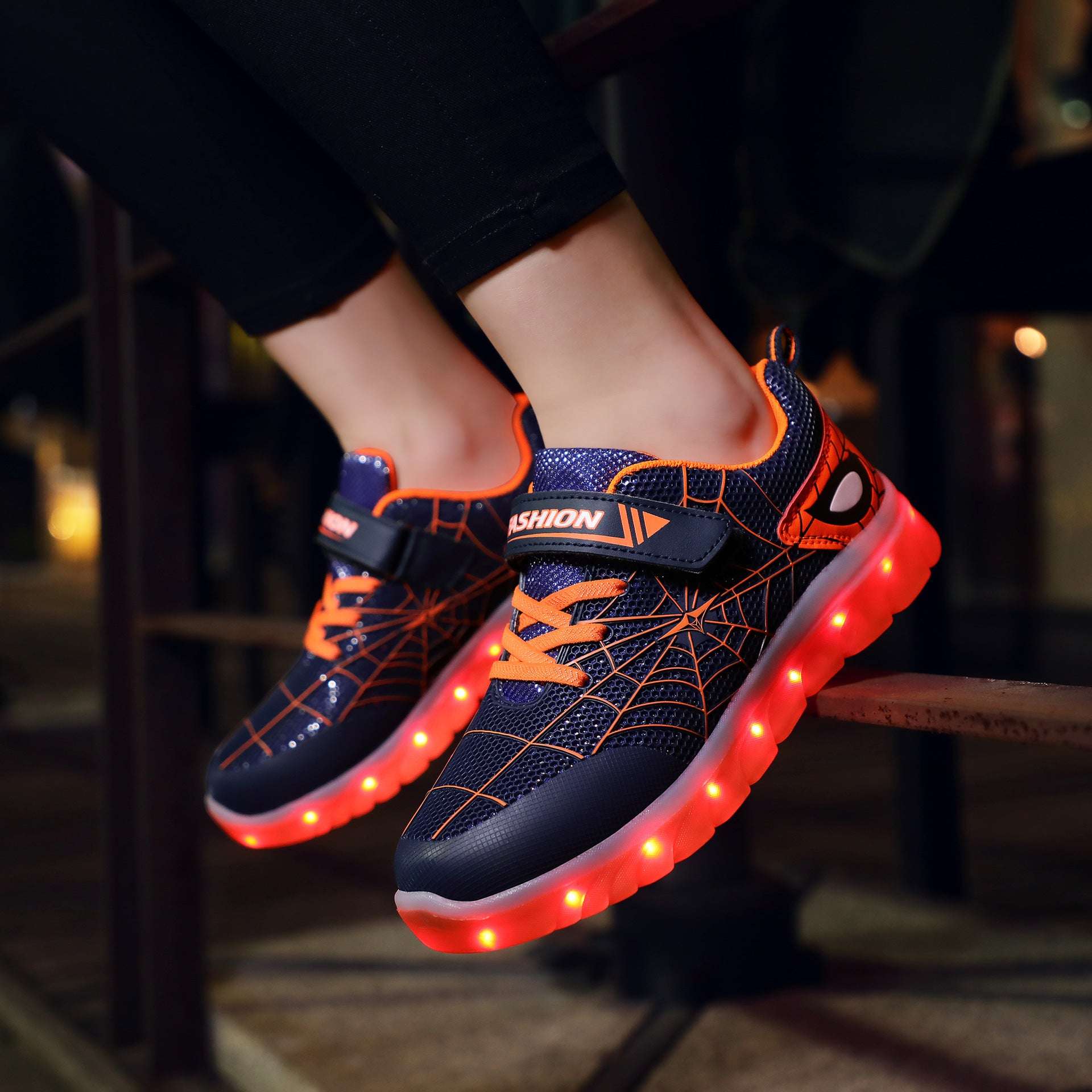 Size 26-37 Kids Led USB Recharge Glowing Shoes Children's Hook Loop | Orazek UK Ltd