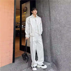 Sleek Edgy Casual Wide-leg Pants Sports Suit With Wide-leg Pants | Orazek UK Ltd