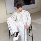 Sleek Edgy Casual Wide-leg Pants Sports Suit With Wide-leg Pants | Orazek UK Ltd