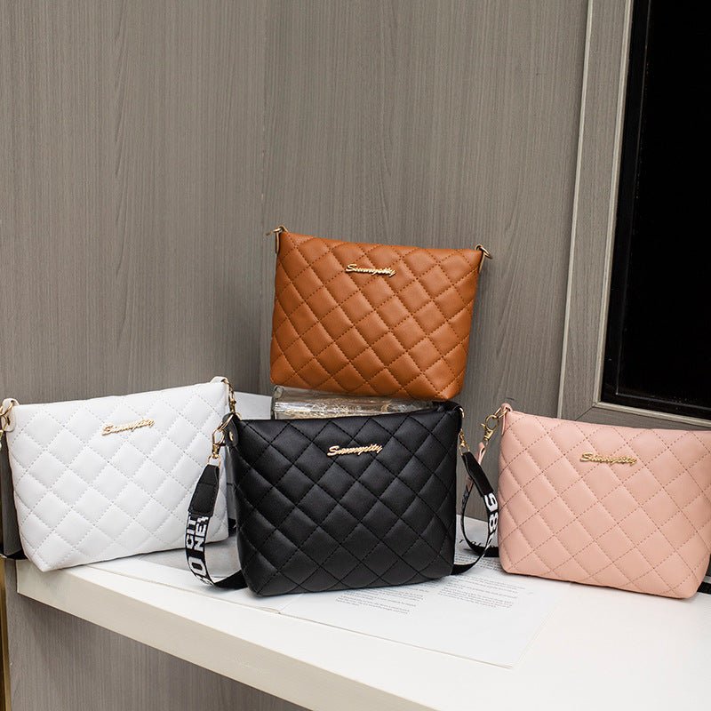 Small Messenger Bag For Women Trend Lingge Embroidery Female Shoulder Bags Fashion Chain Ladies Crossbody Purse | Orazek UK Ltd