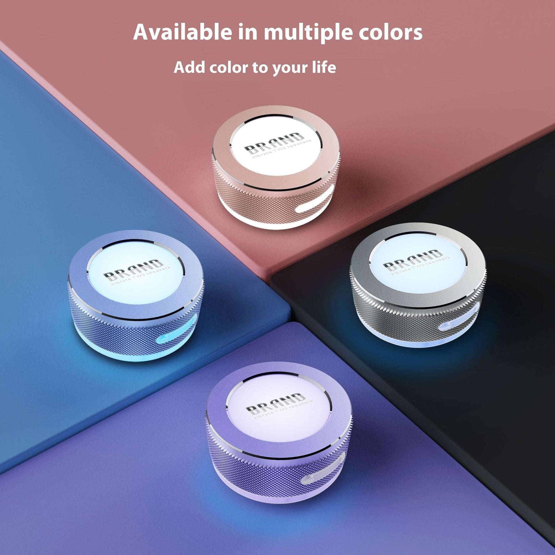 Small Wireless Bone Conduction Speakers Bluetooth Vibration Speaker With Color LED Light Portable Surface Adsorption Speaker | Orazek UK Ltd