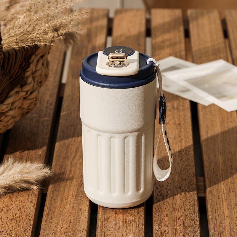 Smart Digital Thermal Bottle Portable Coffee Mug Stainless Steel Water Bottle In-Car Insulated Cup Keep Cold Vacuum Flasks 450ml | Orazek UK Ltd