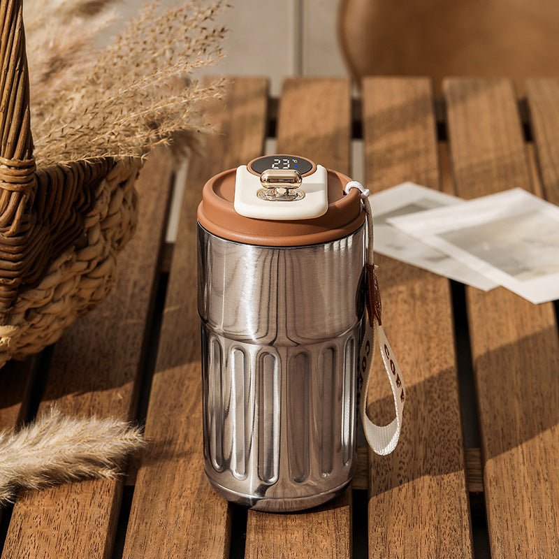 Smart Digital Thermal Bottle Portable Coffee Mug Stainless Steel Water Bottle In-Car Insulated Cup Keep Cold Vacuum Flasks 450ml | Orazek UK Ltd