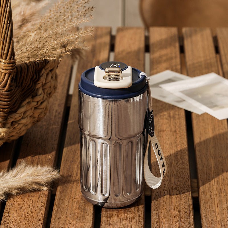 Smart Digital Thermal Bottle Portable Coffee Mug Stainless Steel Water Bottle In-Car Insulated Cup Keep Cold Vacuum Flasks 450ml | Orazek UK Ltd