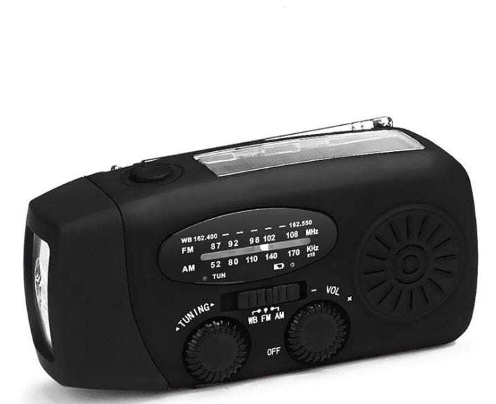 Solar hand crank USB charging radio flashlight | Orazek UK Ltd