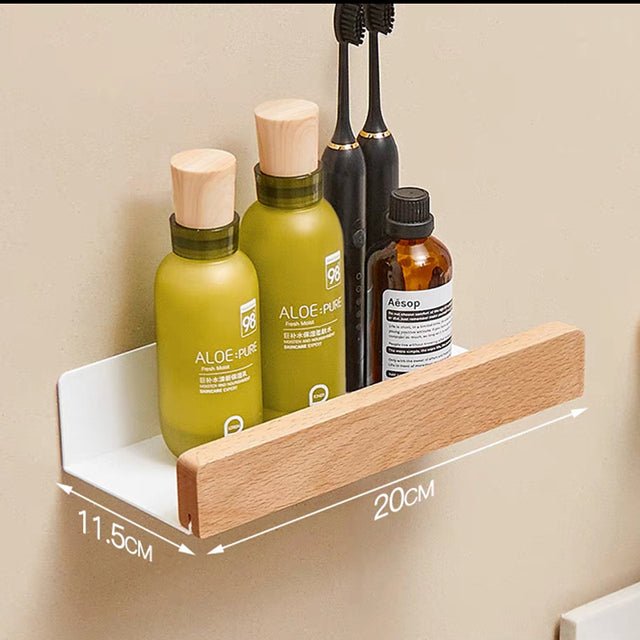Solid Wood Bathroom Bathroom Non-perforated Shelves | Orazek UK Ltd