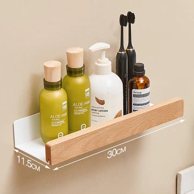 Solid Wood Bathroom Bathroom Non-perforated Shelves | Orazek UK Ltd